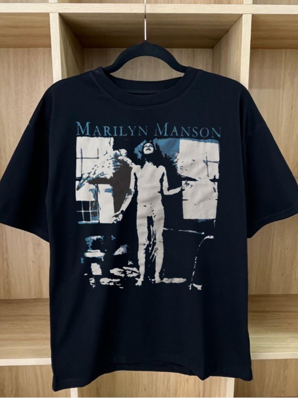Blue Shadow "Marilyn Manson Retro Portrait Black T